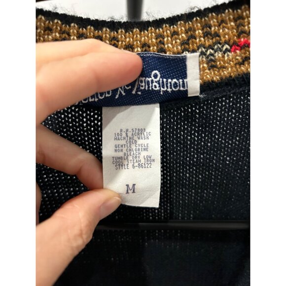 Vintage Norton McNaughton Floral Pattern Knit Cardigan Sweater SZ Medium - Picture 6 of 8